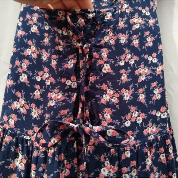 Band Of Gypsies dress floral navy blue and pink spring summer all season coverup - Picture 2 of 8